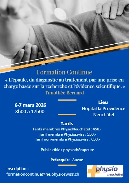 Formation Continue 2026 épaule